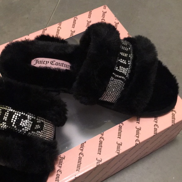 💎🖤💎Juicy couture Black Rhinestone slippers🖤💎 - Picture 3 of 9